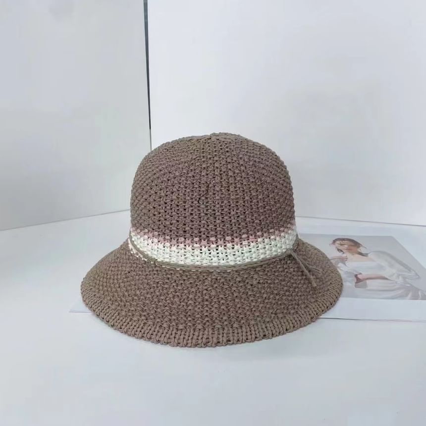 Woven Hat Bucket Striped
