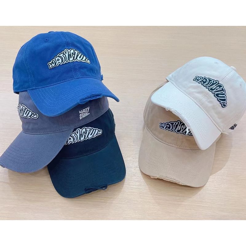 Lettering Embroidered Cap Baseball