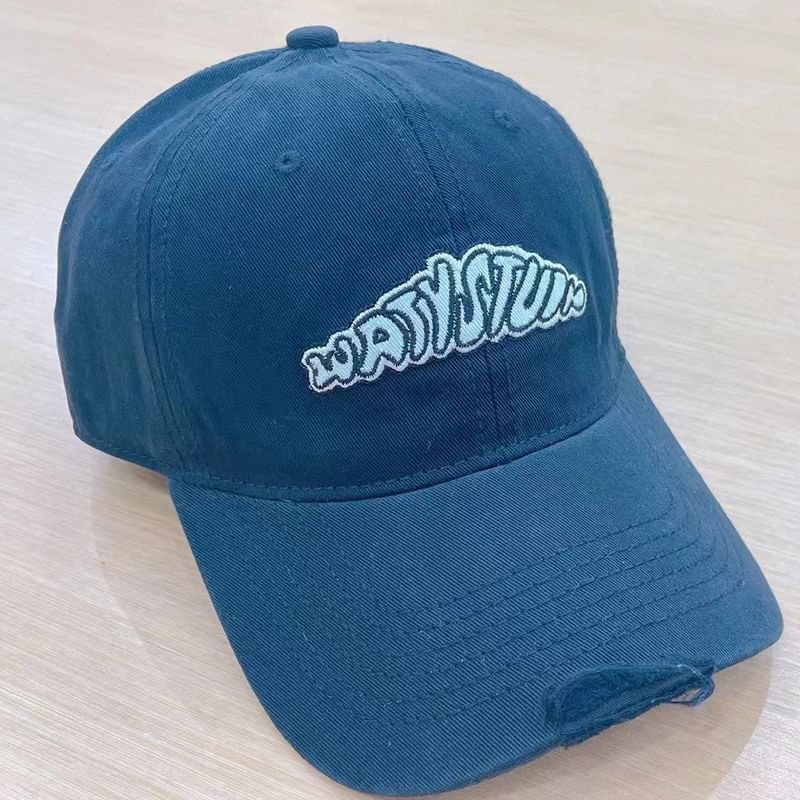 Lettering Embroidered Cap Baseball