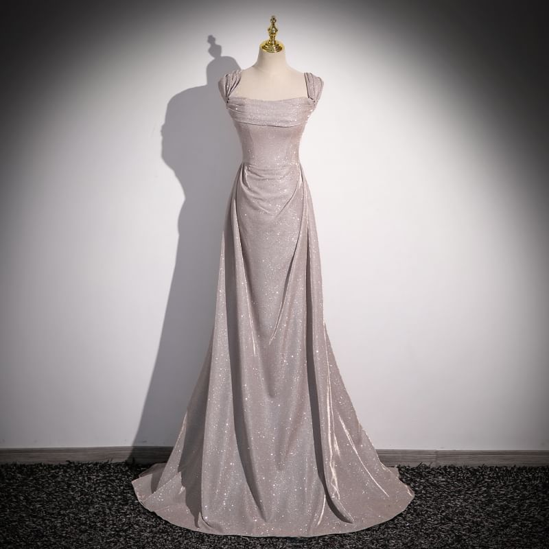 Off-Shoulder A-Line Gown Evening Glitter