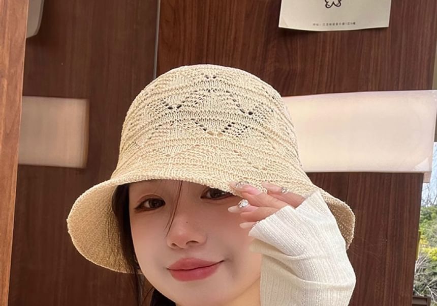 Knit Eyelet Bucket Hat