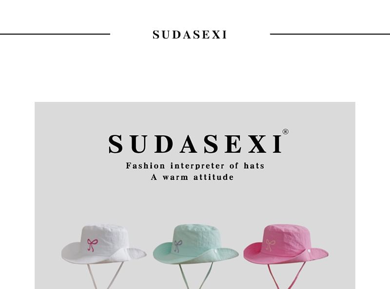 Bucket Embroidered Hat Bow