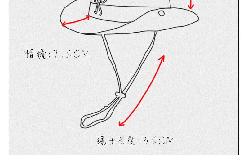 Bucket Embroidered Hat Bow