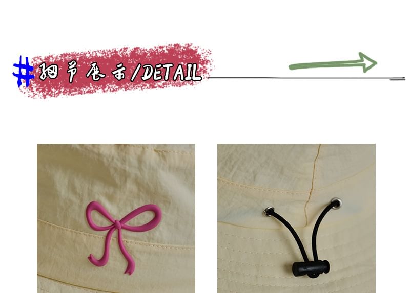 Bucket Embroidered Hat Bow