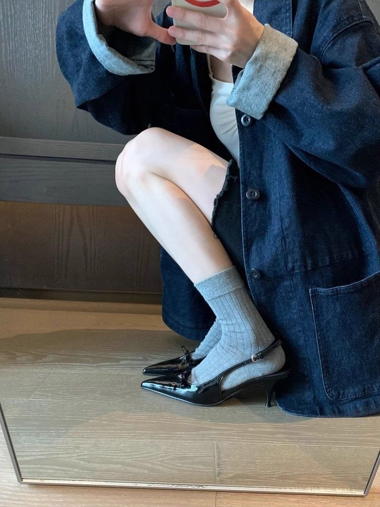 Bow Sandals Slingback Pointy