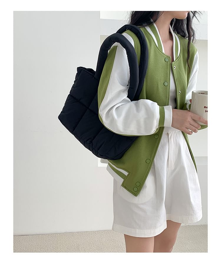 Quilted Plain Bag Tote