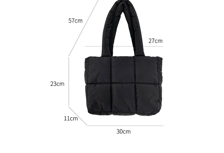 Quilted Plain Bag Tote