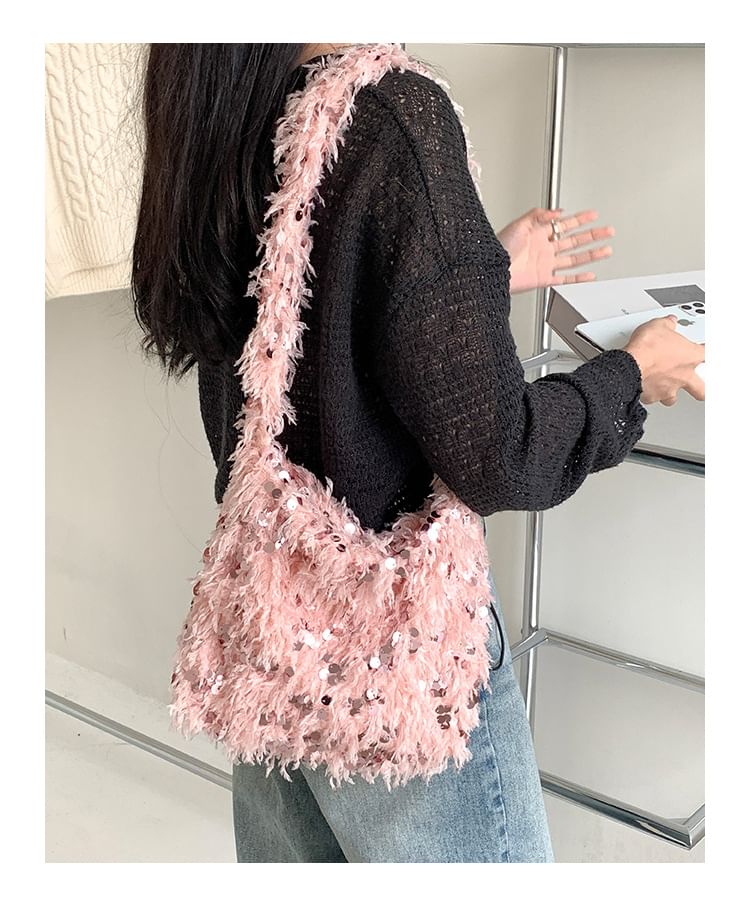 Fringed Sequin Bag Crossbody