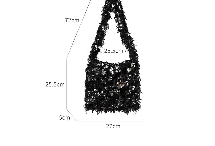 Fringed Sequin Bag Crossbody