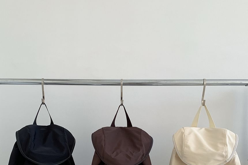 Plain Backpack Buckled Nylon