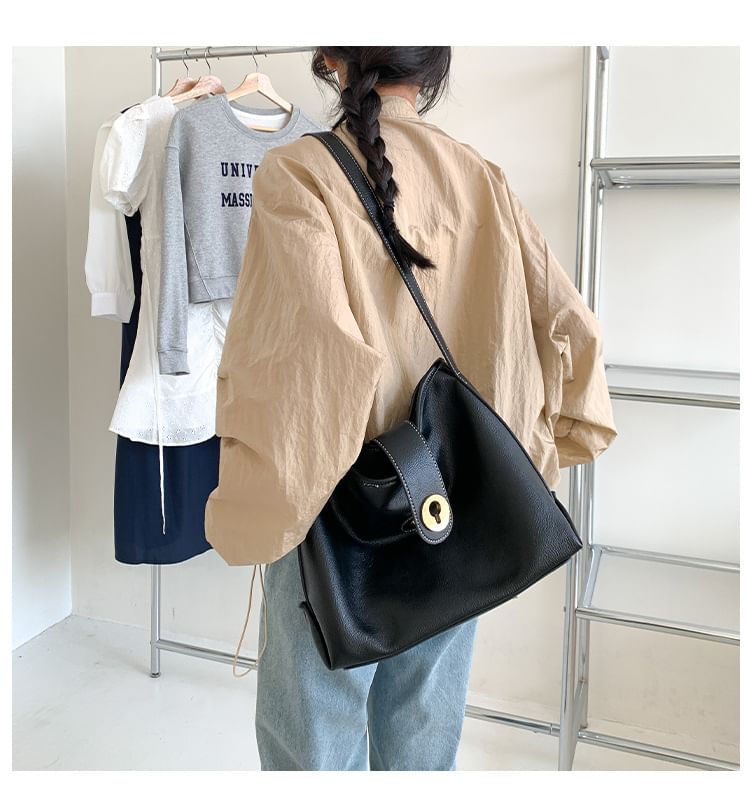 Bag Plain Leather Faux Tote