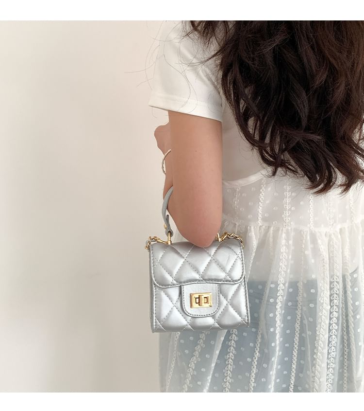 Quilted Crossbody Strap Bag Flap Chain