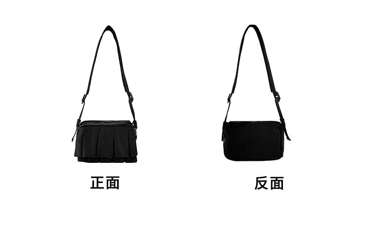 Ruffle Bag Plain Crossbody Nylon