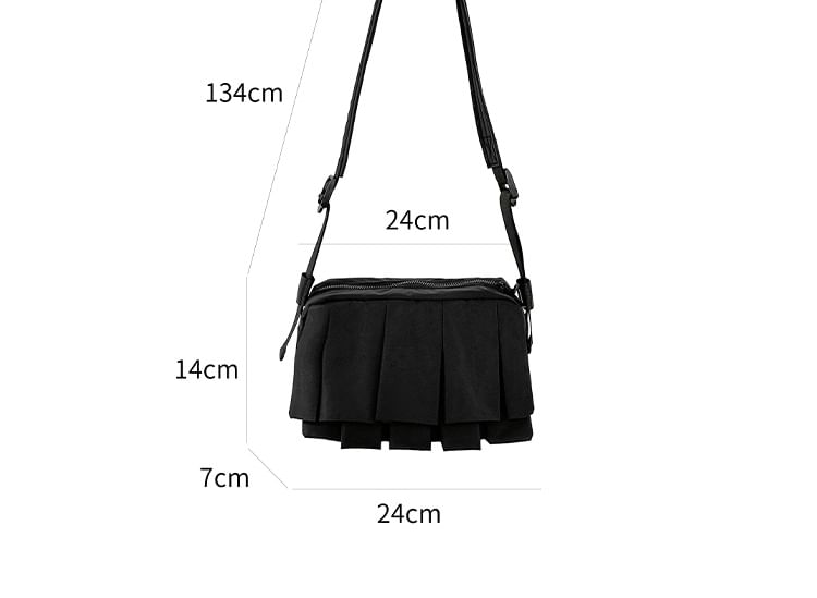 Ruffle Bag Plain Crossbody Nylon