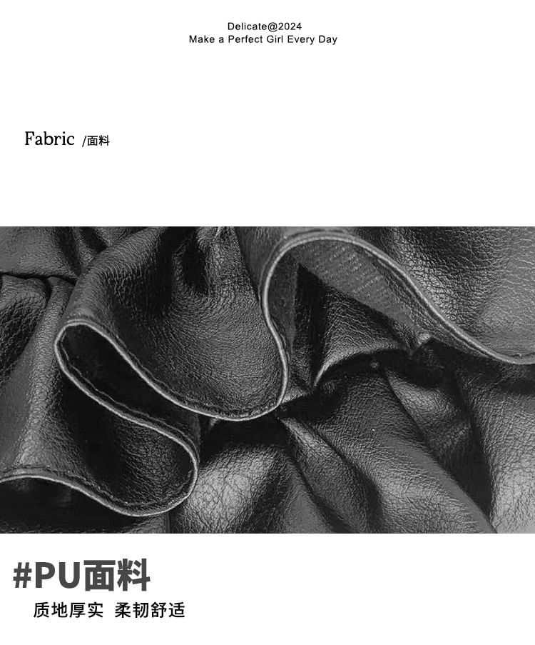 Top Bag Handle Crossbody Leather Ruffle Faux