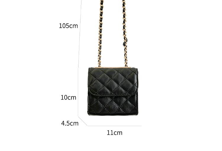 Crossbody Flap Strap Chain Quilted Bag