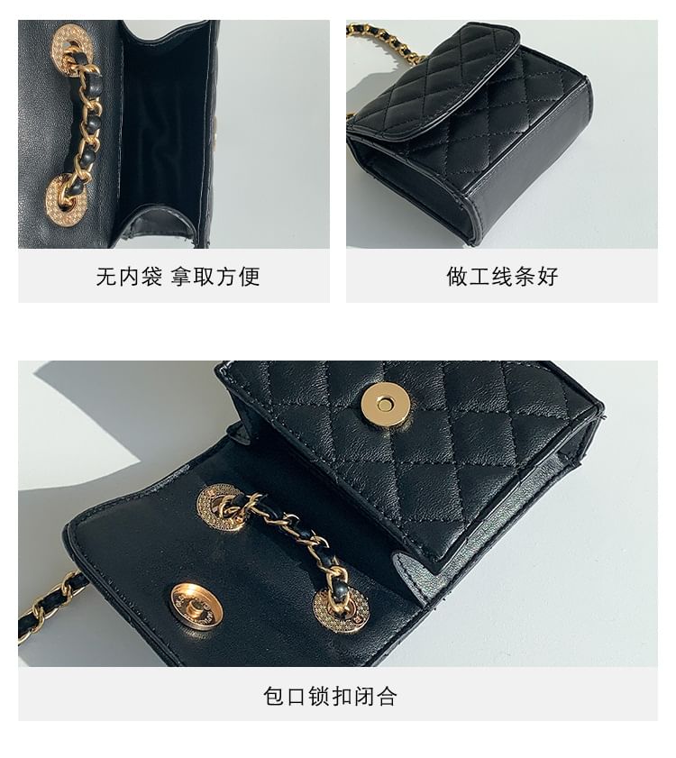Crossbody Flap Strap Chain Quilted Bag