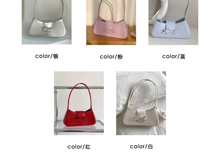 Bag Faux Shoulder Leather Bow