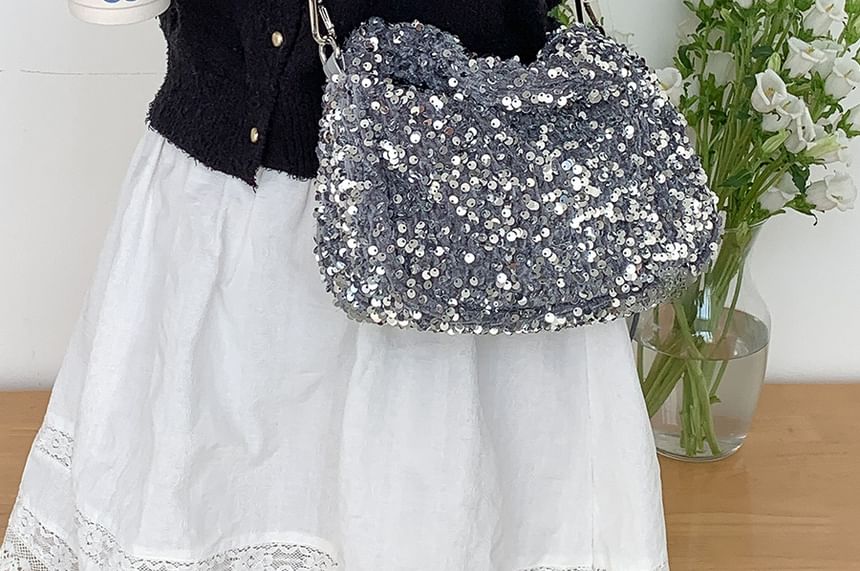 Crossbody Handle Top Bag Sequin