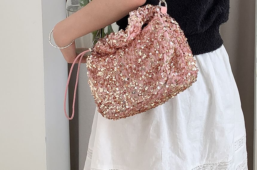 Crossbody Handle Top Bag Sequin