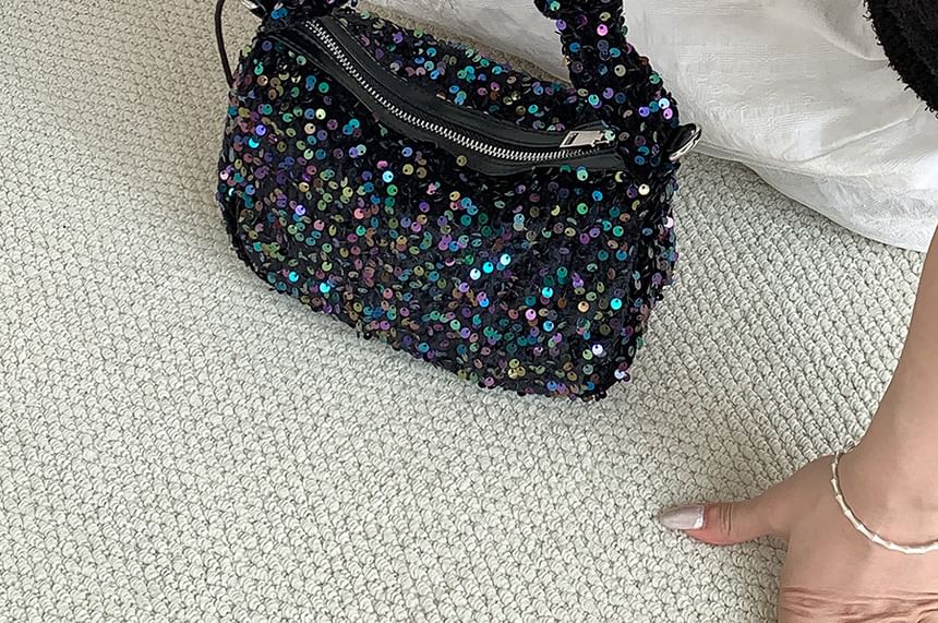 Crossbody Handle Top Bag Sequin
