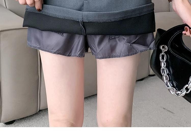 High Set: Mini Plain Belt Waist + Skirt A-Line