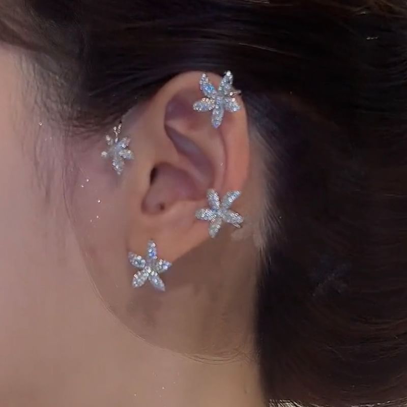 Floral Cuff Rhinestone Ear