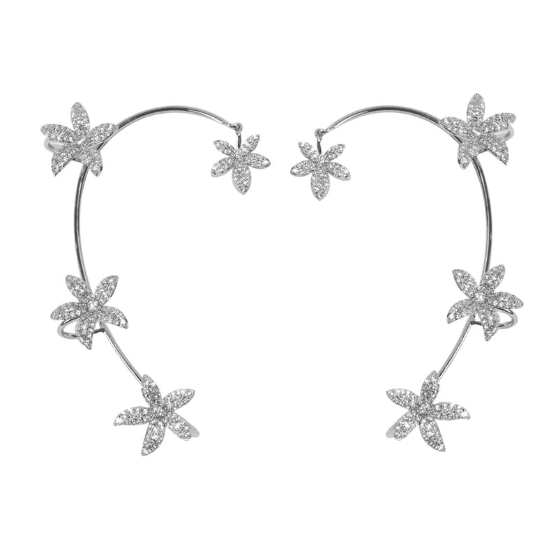 Floral Cuff Rhinestone Ear