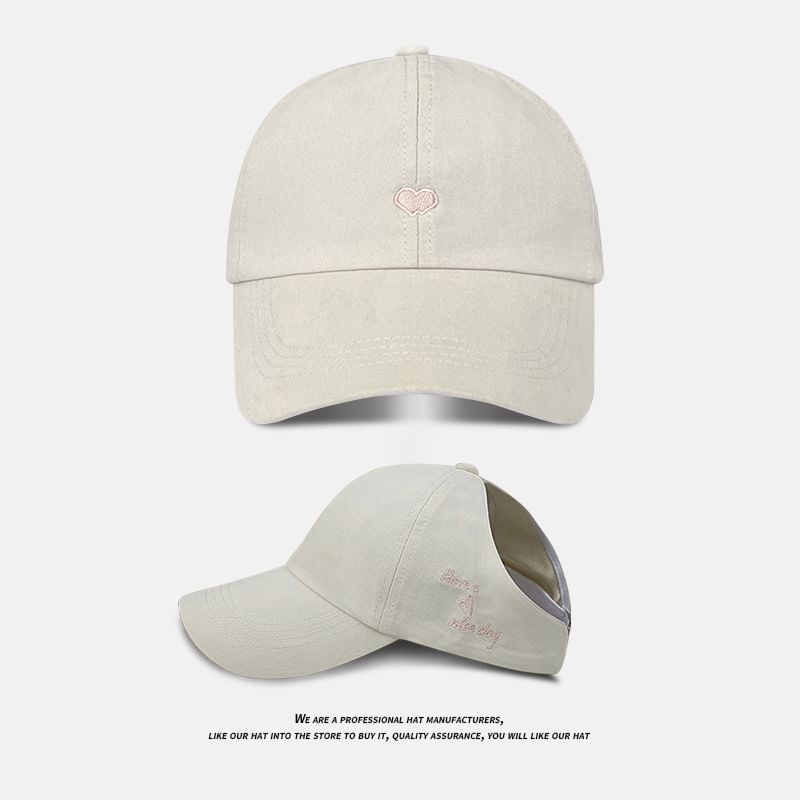 Embroidered Heart Cap Baseball