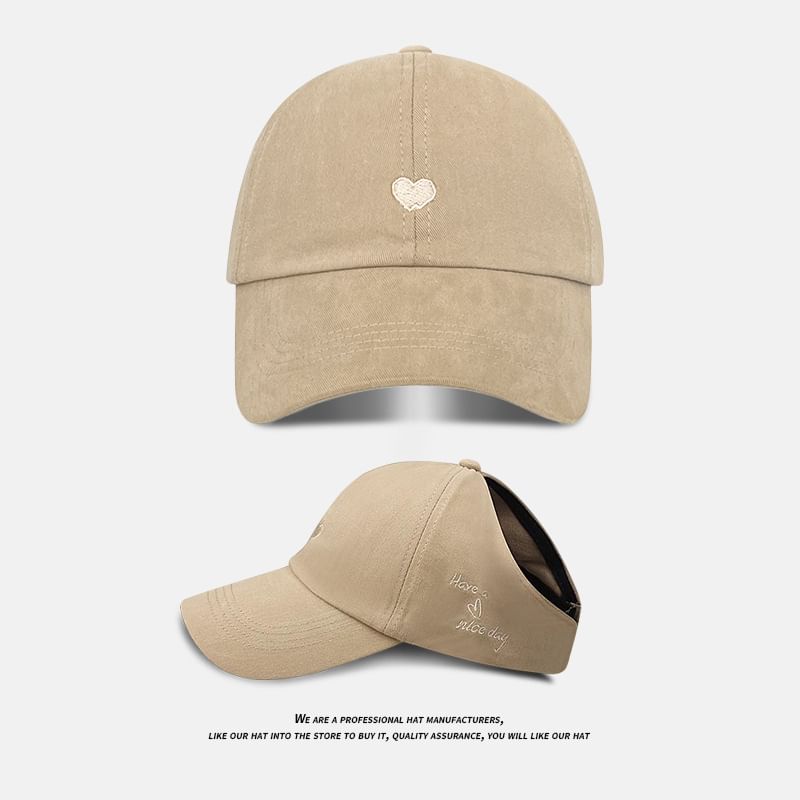 Embroidered Heart Cap Baseball