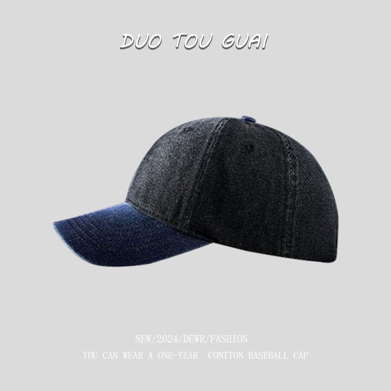 Cap Washed Denim Baseball Tone Two