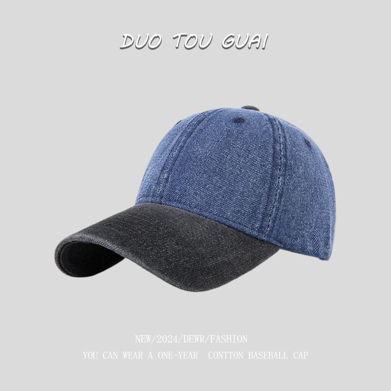 Cap Washed Denim Baseball Tone Two