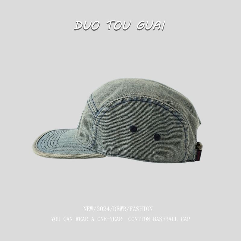 Cap Baseball Denim Applique Washed