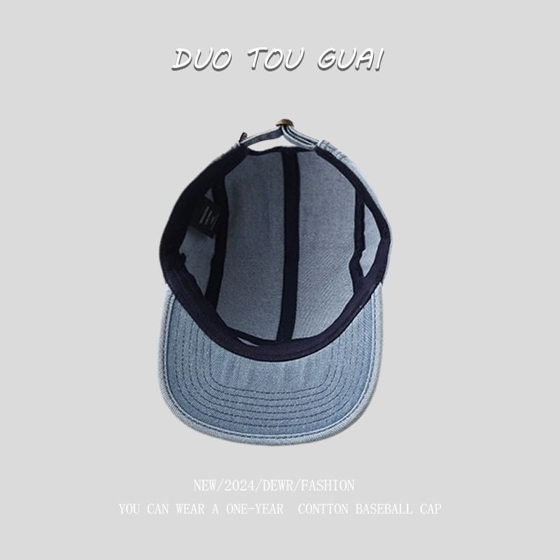 Cap Baseball Denim Applique Washed