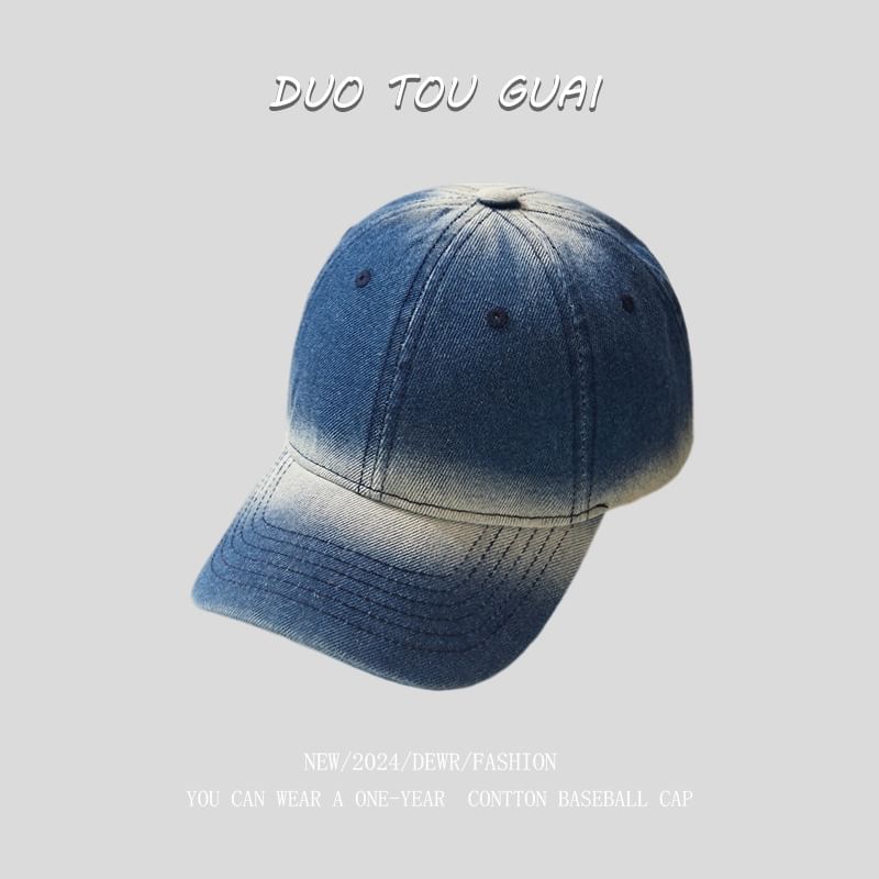 Washed Cap Baseball Denim