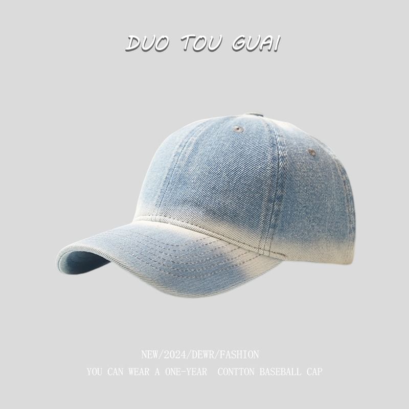 Washed Cap Baseball Denim