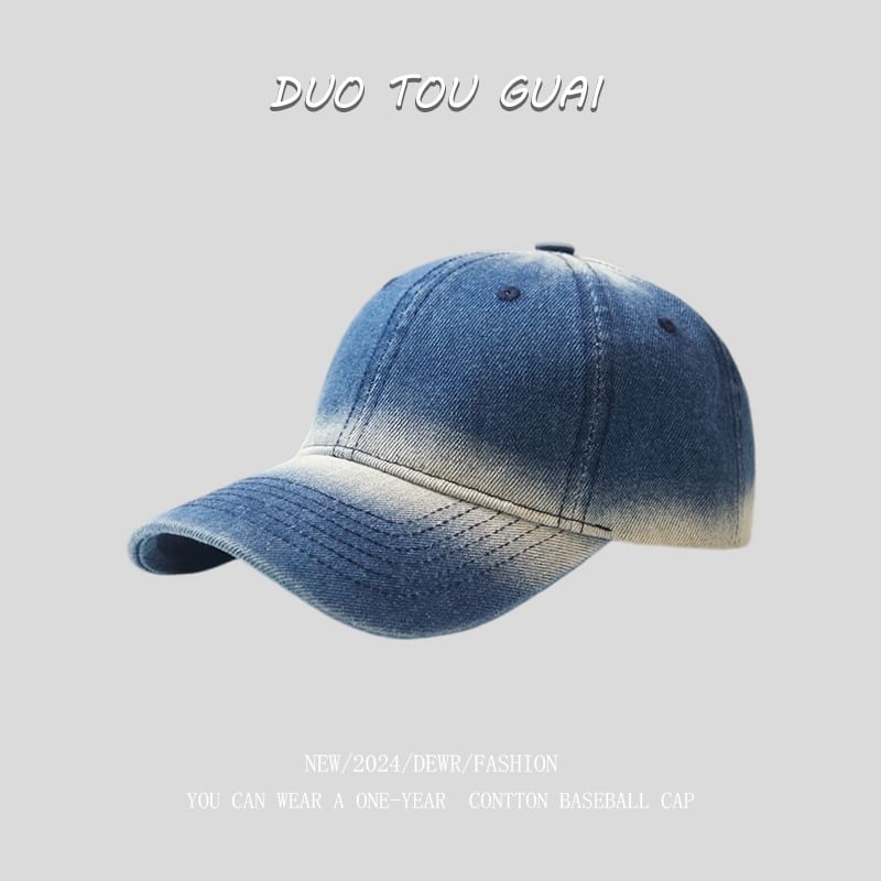 Washed Cap Baseball Denim