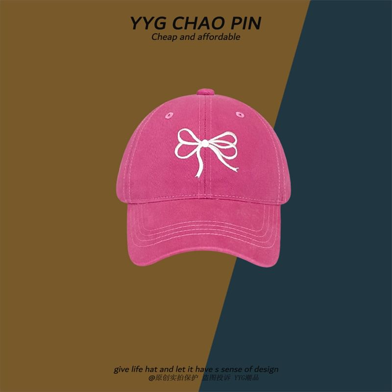 Bow Baseball Cap Embroidered