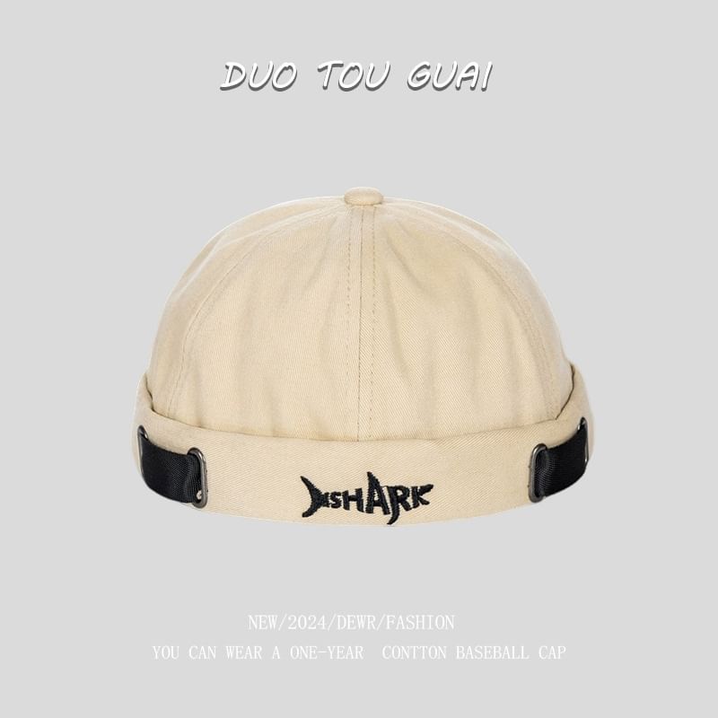 Brimless Hat Embroidered Lettering