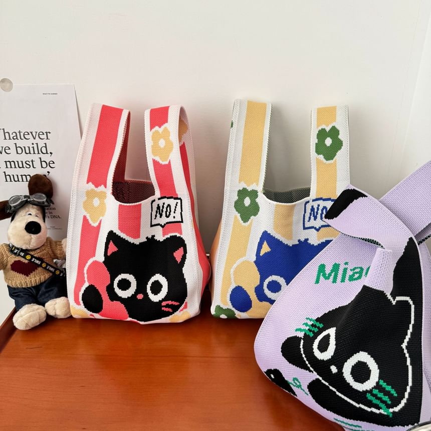Tote Cat Bag Knit