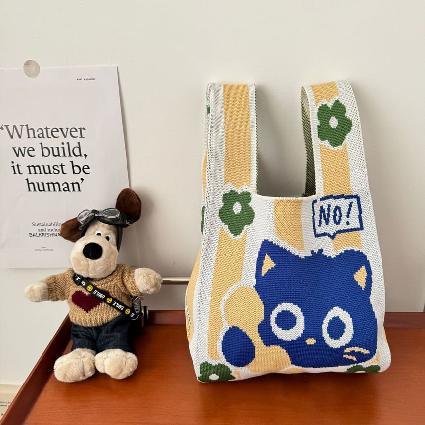 Tote Cat Bag Knit