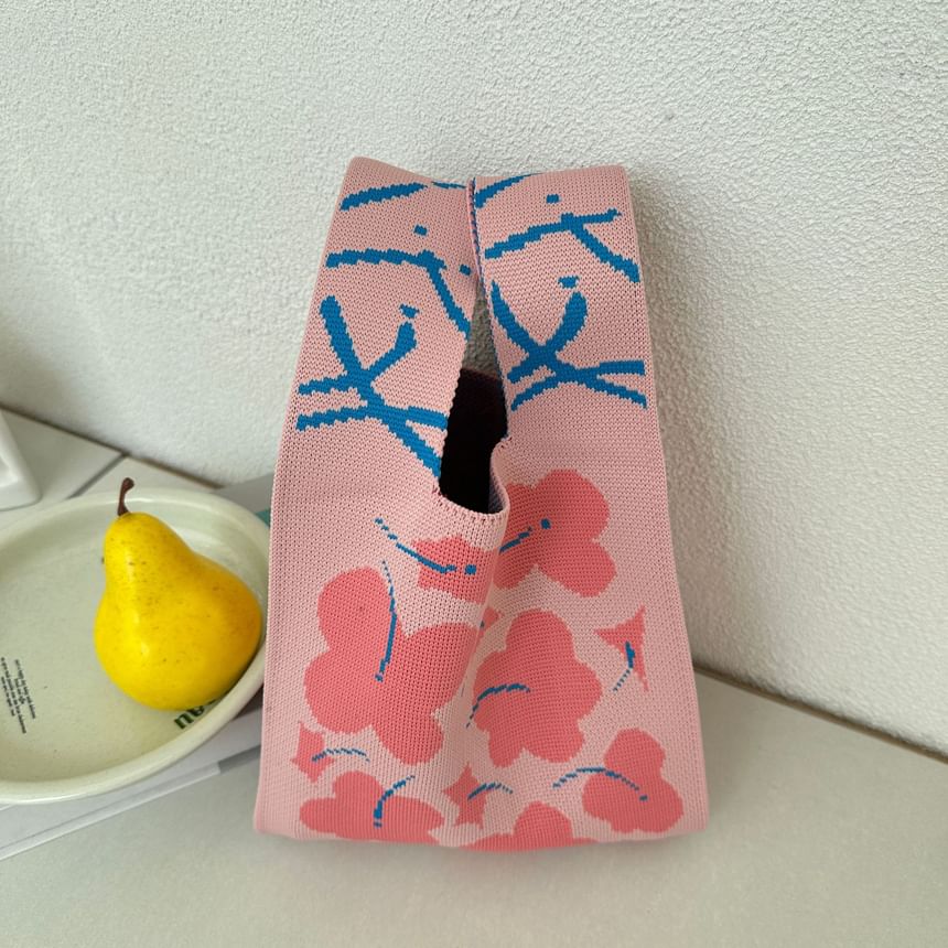 Knit Flower Bag Tote