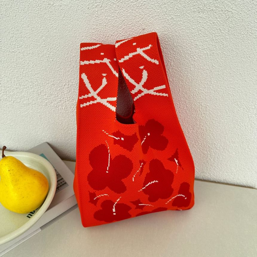 Knit Flower Bag Tote