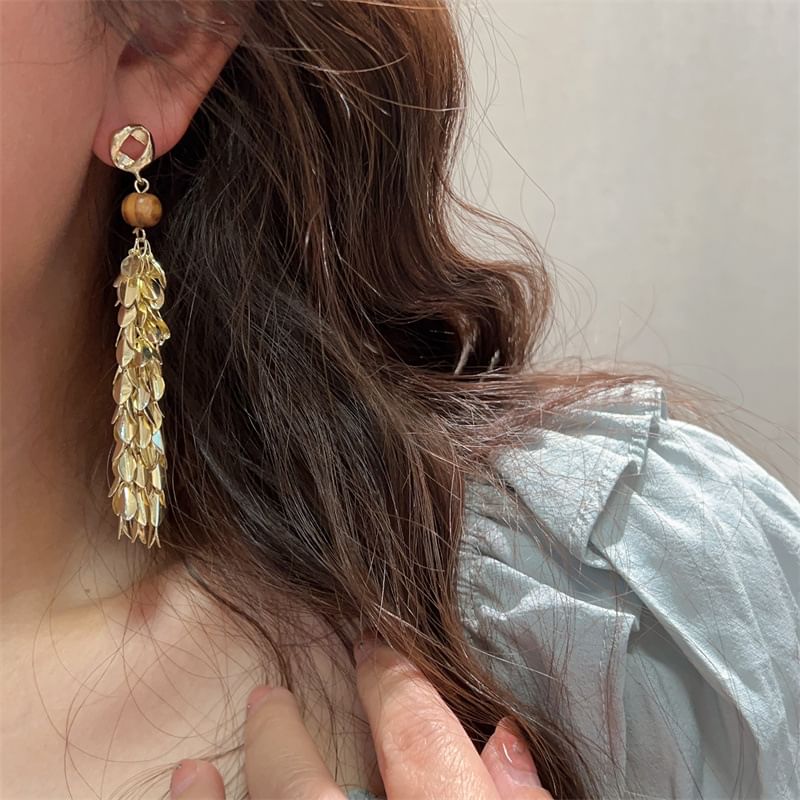 Earring Wheat Chandelier Alloy