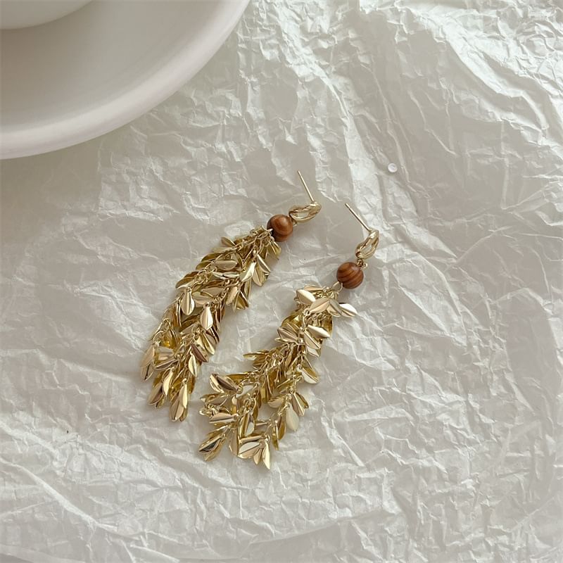 Earring Wheat Chandelier Alloy