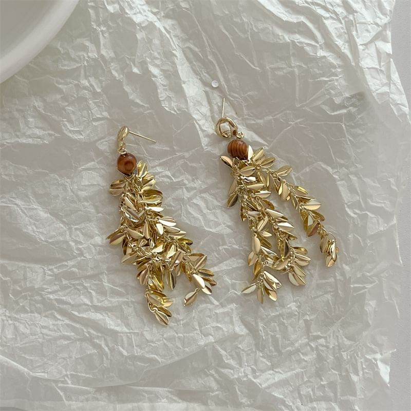 Earring Wheat Chandelier Alloy