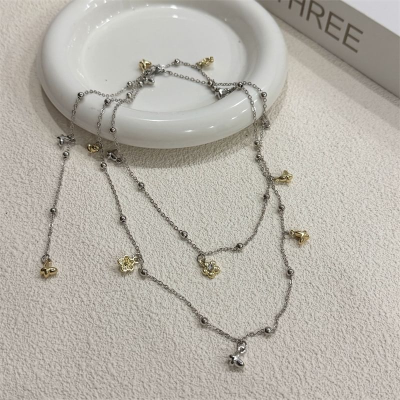 Pendant / Alloy Floral Heart Choker