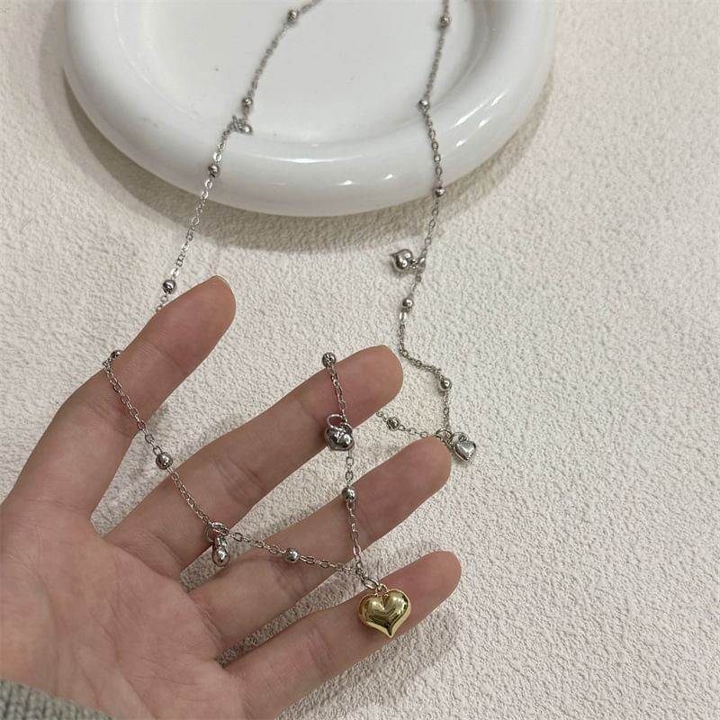 Pendant / Alloy Floral Heart Choker