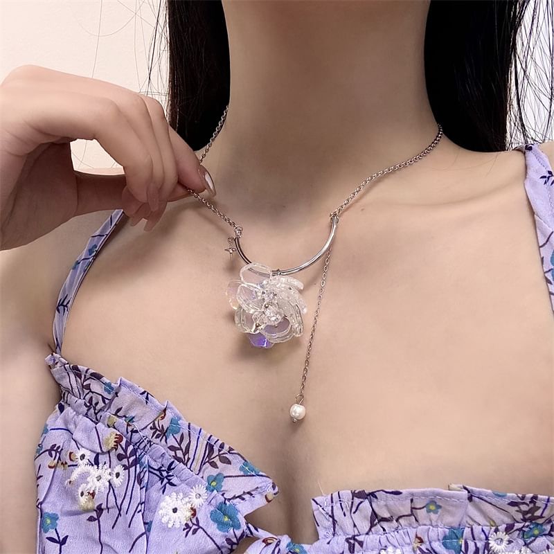 Choker Pendant Alloy Resin Floral