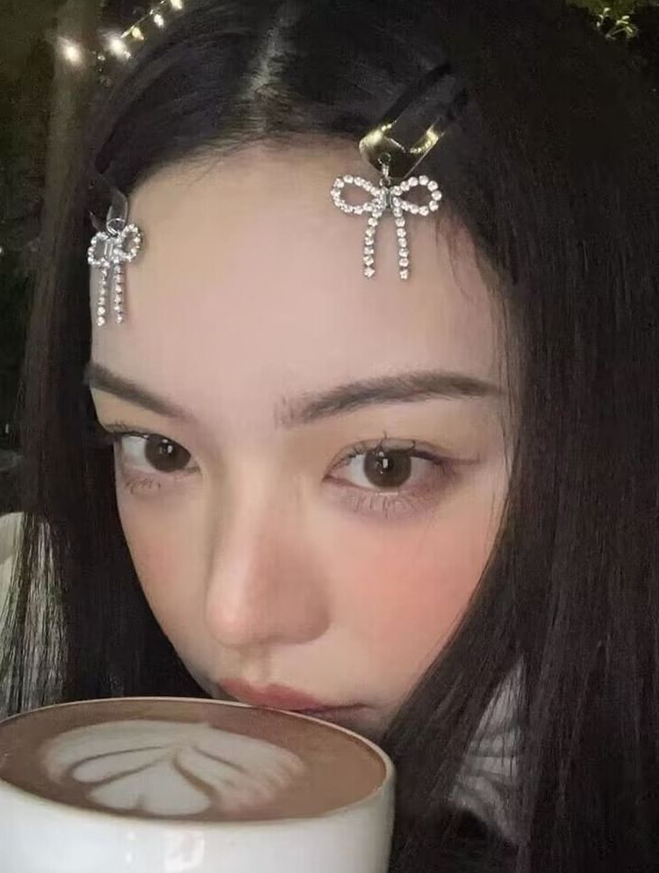 Clip Rhinestone Hair Alloy Bow